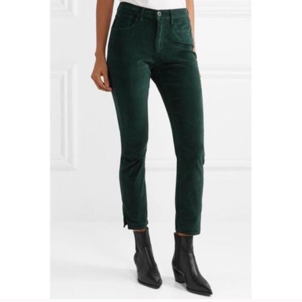 3x1 W3 Higher Ground Green Velvet Pants Sz 27
